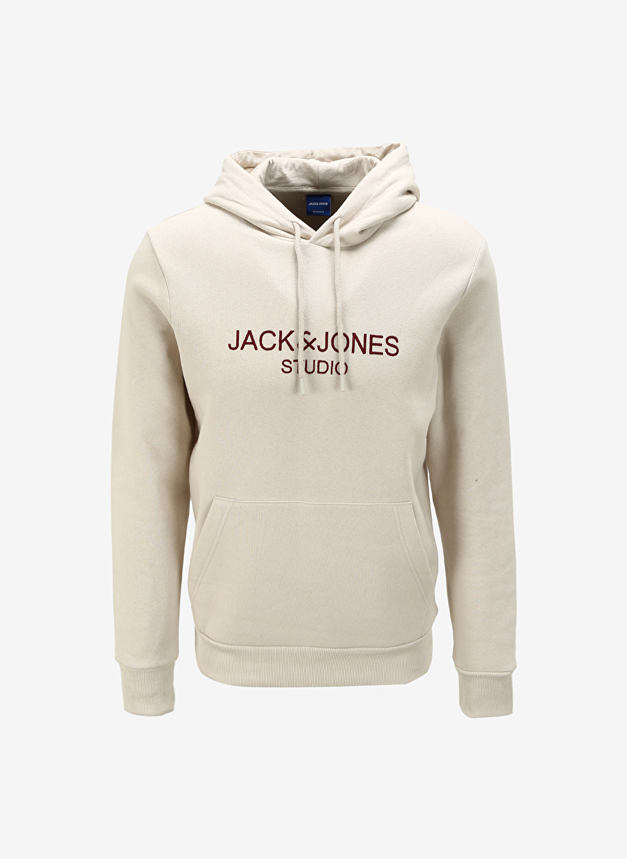 Jack & Jones Kapüşon Yaka Krem Erkek Sweatshırt 12261177_JORLOUI SWEAT HOOD EXC