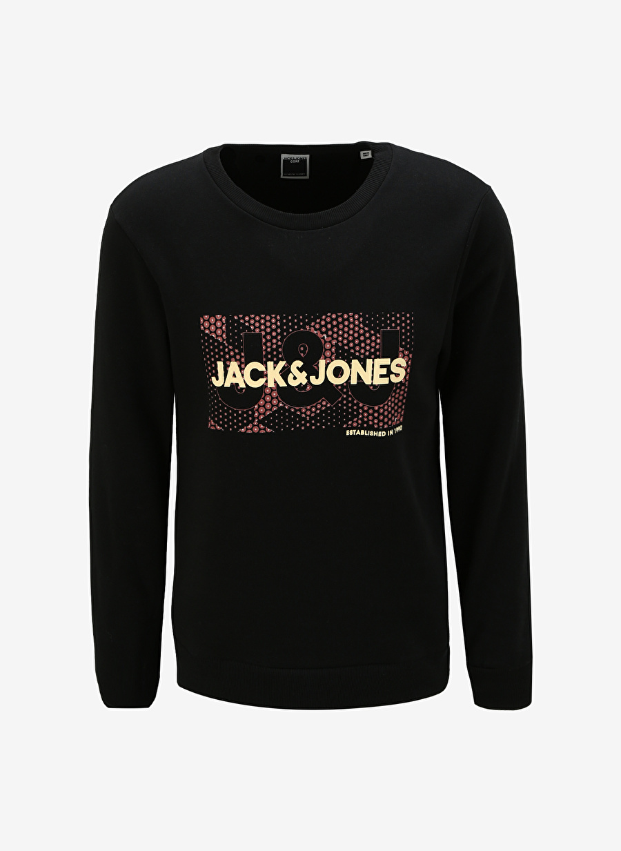 Jack & Jones Bisiklet Yaka Siyah Erkek Sweatshırt 12261183_JCOAREA SWEAT CREW EXC