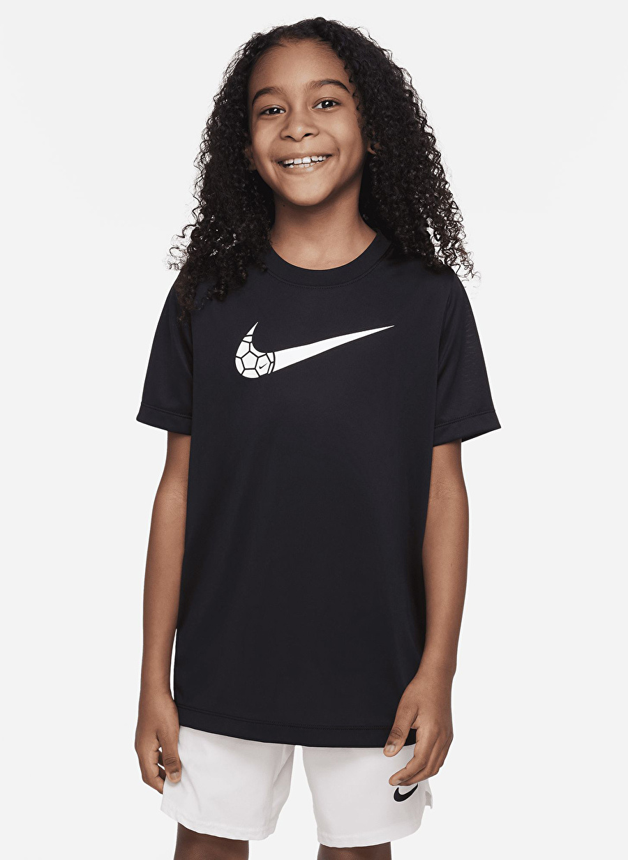 Nike Çocuk Siyah Bisiklet Yaka T-Shirt FD0842-010 B NK DF TEE FUTBOL