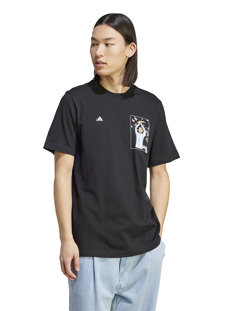 adidas Siyah Erkek Bisiklet Yaka T-Shirt IB4909-M MESSI G T