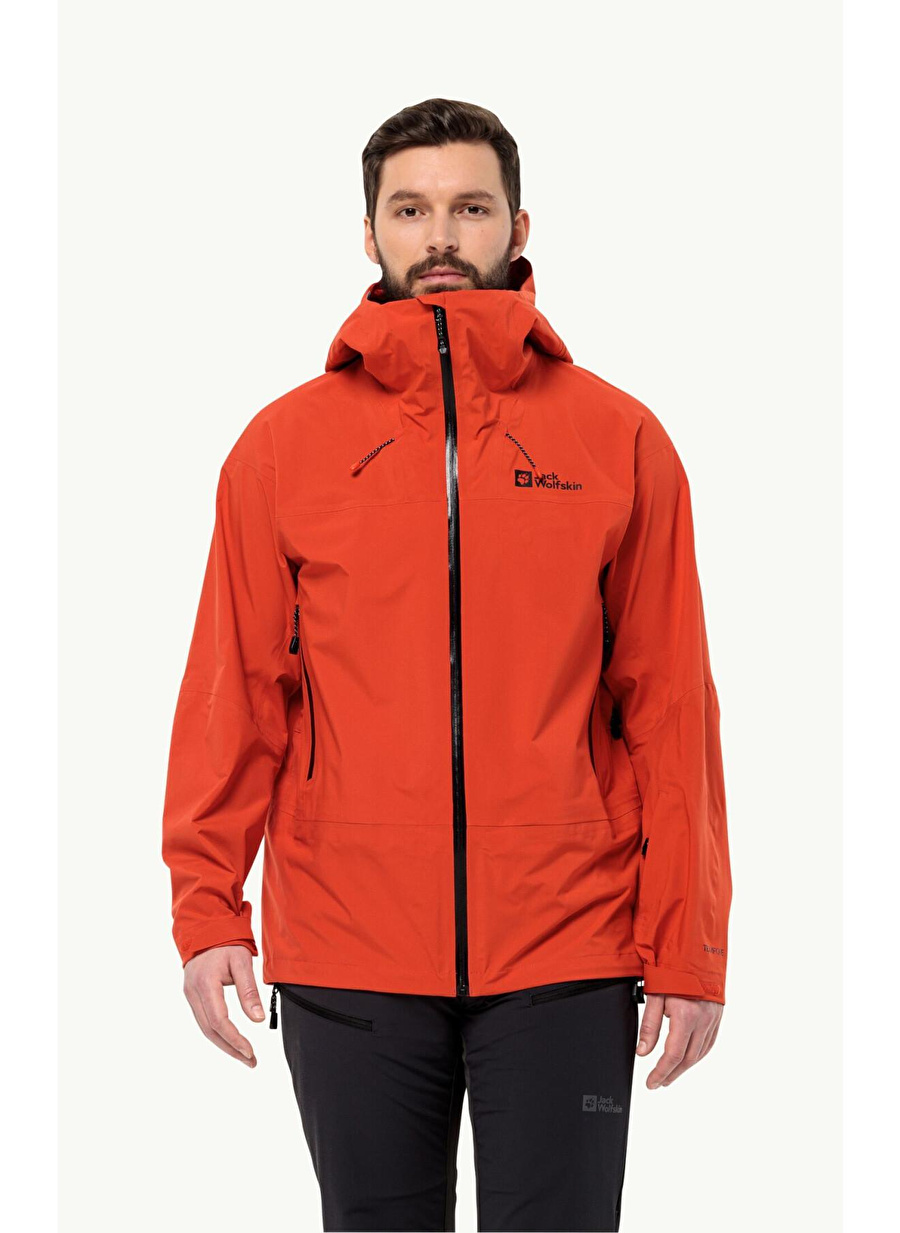 Jack Wolfskin Kırmızı Erkek Kapüşon Yaka Mont Alpspitze Tour 3L Jkt