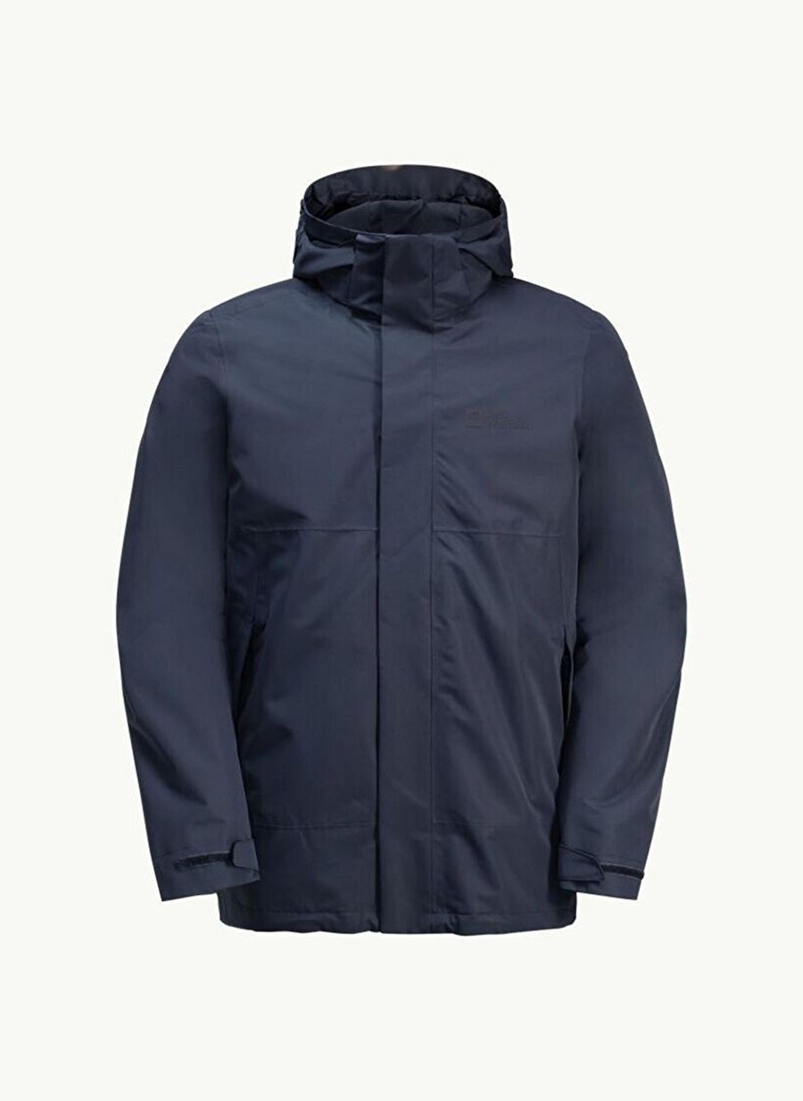 Jack Wolfskin Lacivert Erkek Kapüşon Yaka Mont Luntal 3In1 Jkt M