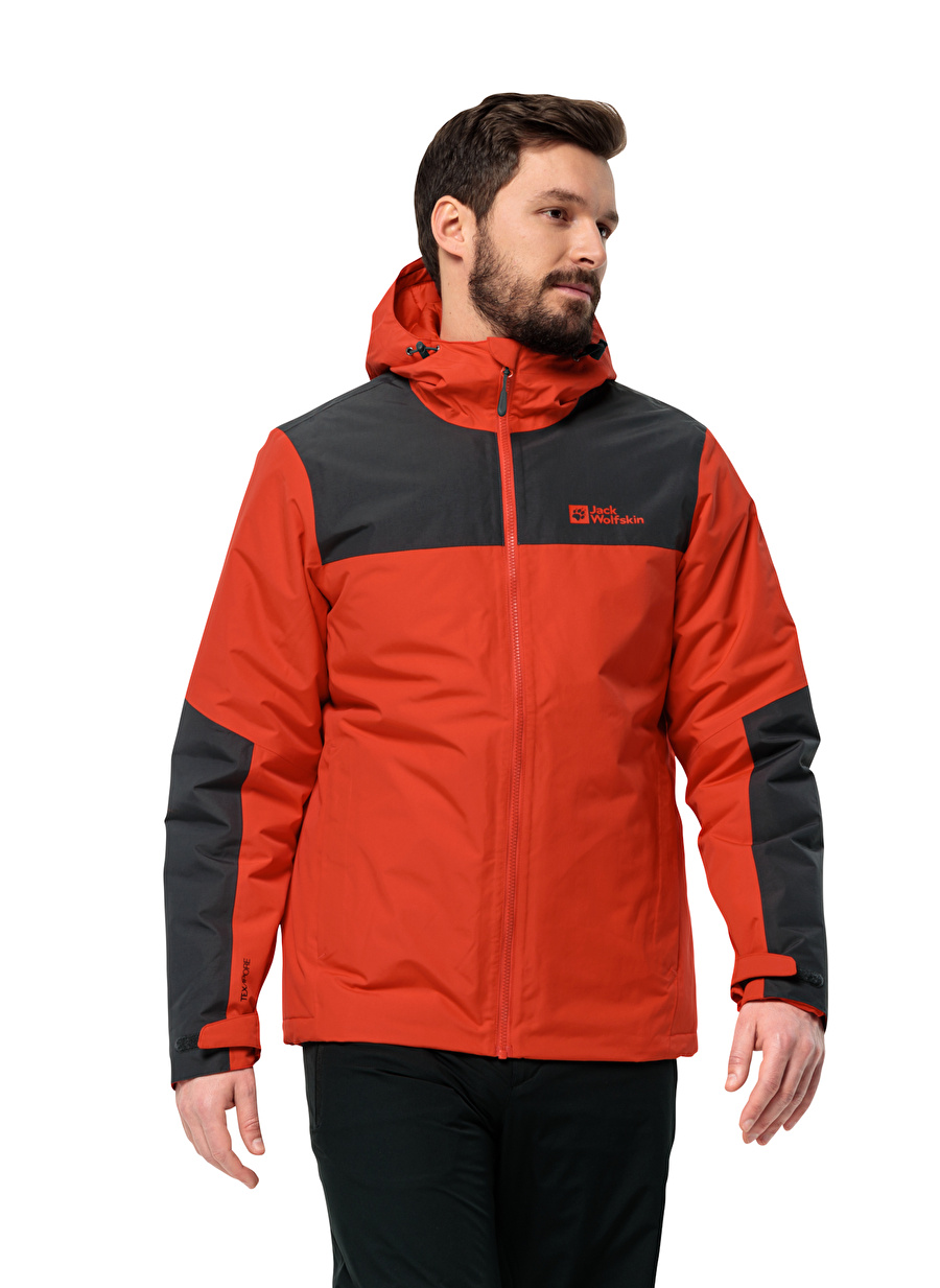 Jack Wolfskin Kırmızı Erkek Kapüşon Yaka Mont Jasper Ins Jkt M