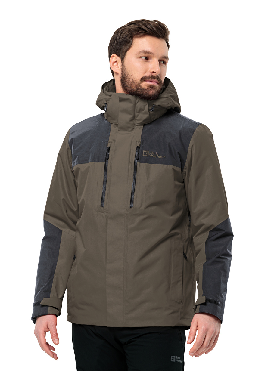 Jack Wolfskin Koyu Kahve Erkek Kapüşon Yaka Mont Jasper 3In1 Jkt M