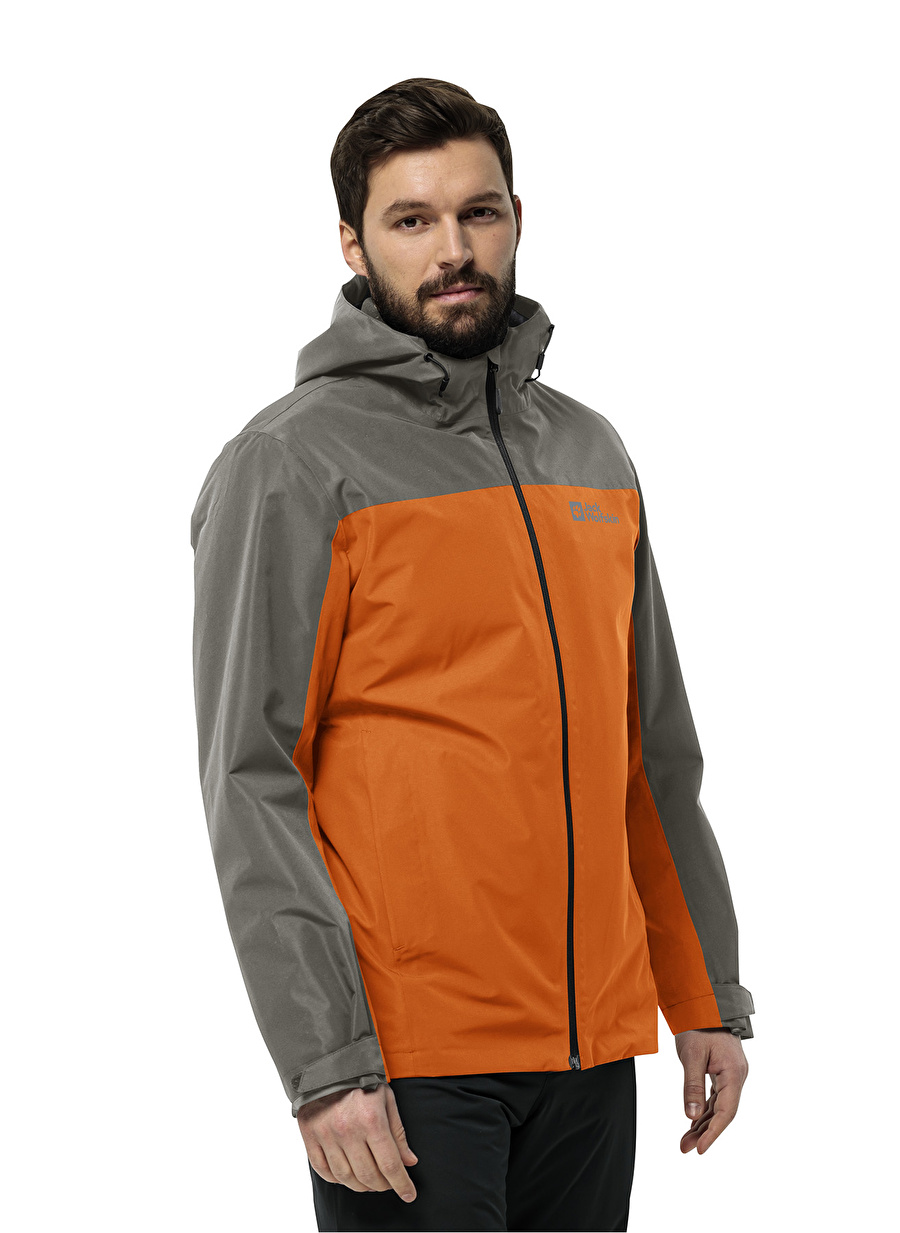 Jack Wolfskin Turuncu Erkek Kapüşon Yaka Mont Taubenberg 3In1 Jkt M