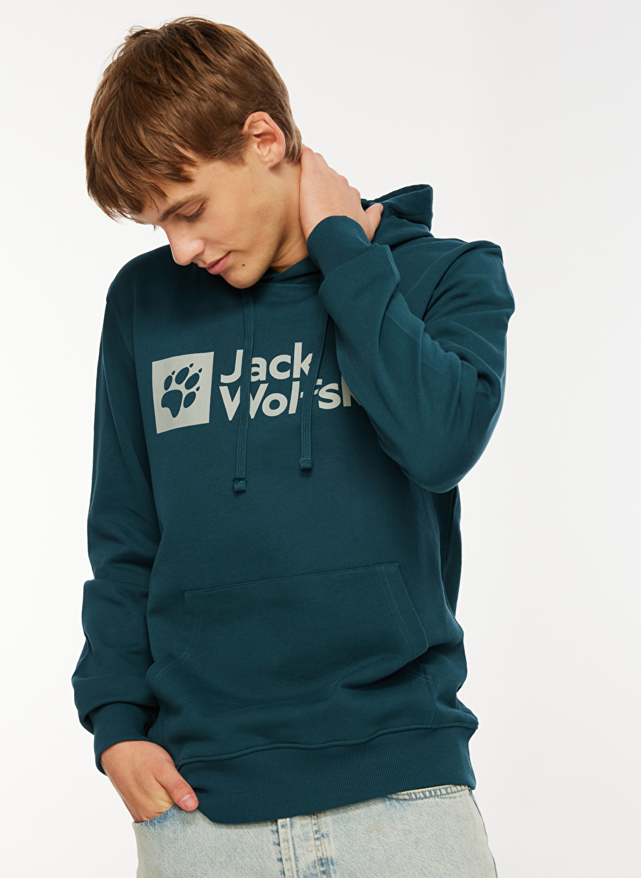 Jack Wolfskin Yeşil Erkek Kapüşon Yaka Sweatshirt Arthur Hoody M