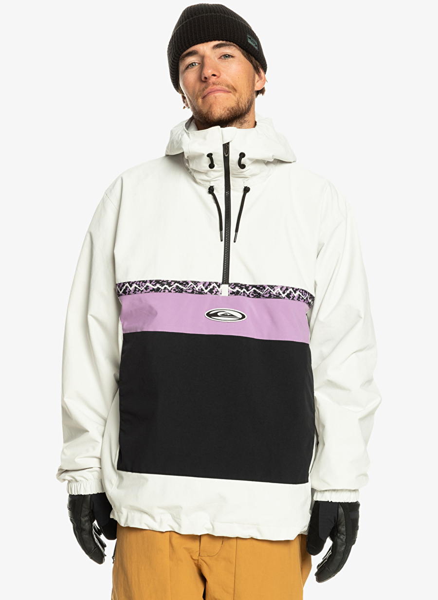 Quiksilver Beyaz Erkek Kapüşon Yaka Regular Fit Waterproof Kayak Montu EQYTJ03421 Steeze Jk