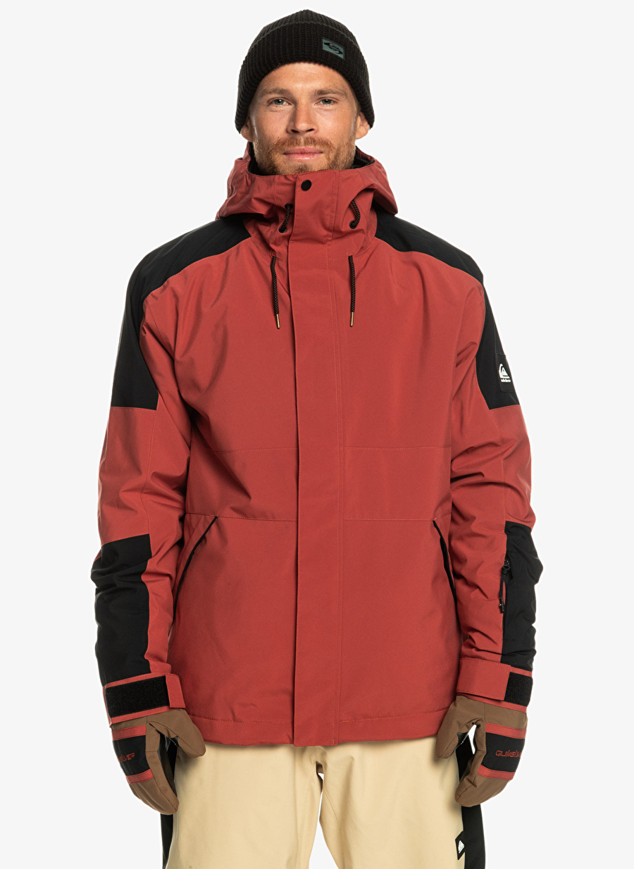 Quiksilver Kiremit Erkek Kapüşon Yaka Regular Fit Waterproof Kayak Montu EQYTJ03416 Radicalo Jk