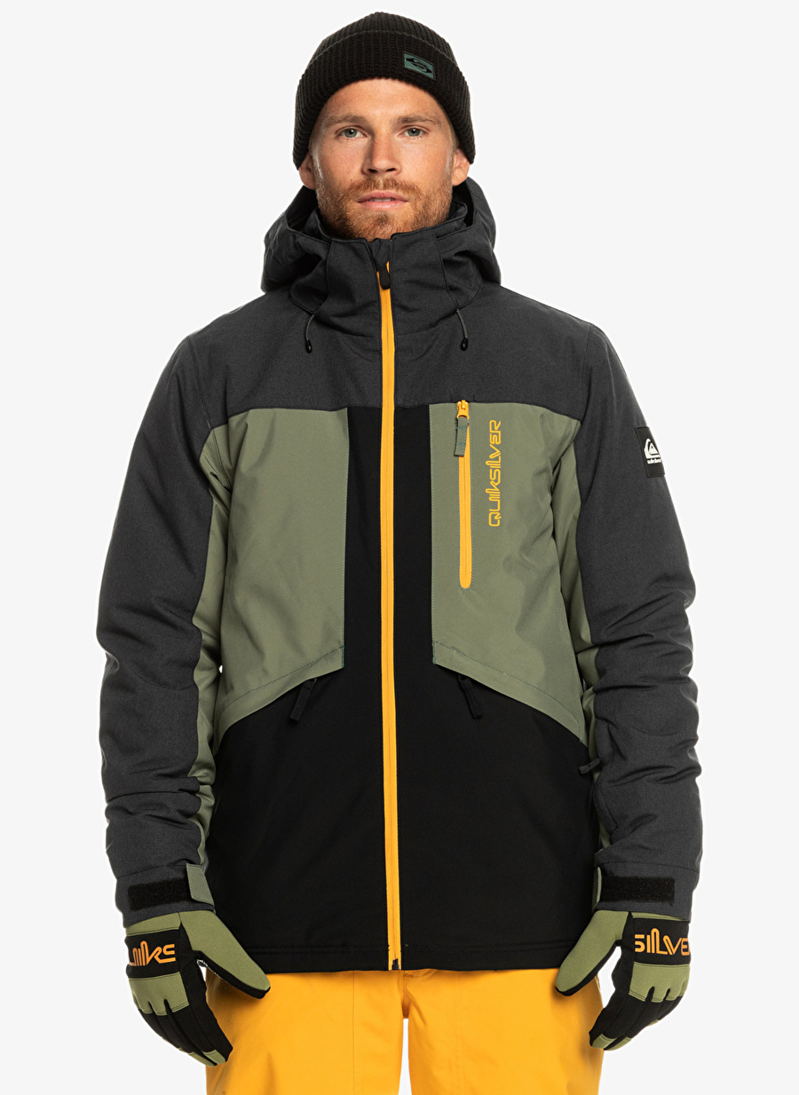 Quiksilver Siyah Erkek Kapüşon Yaka Regular Fit Waterproof Kayak Montu EQYTJ03389 Dawson Jk