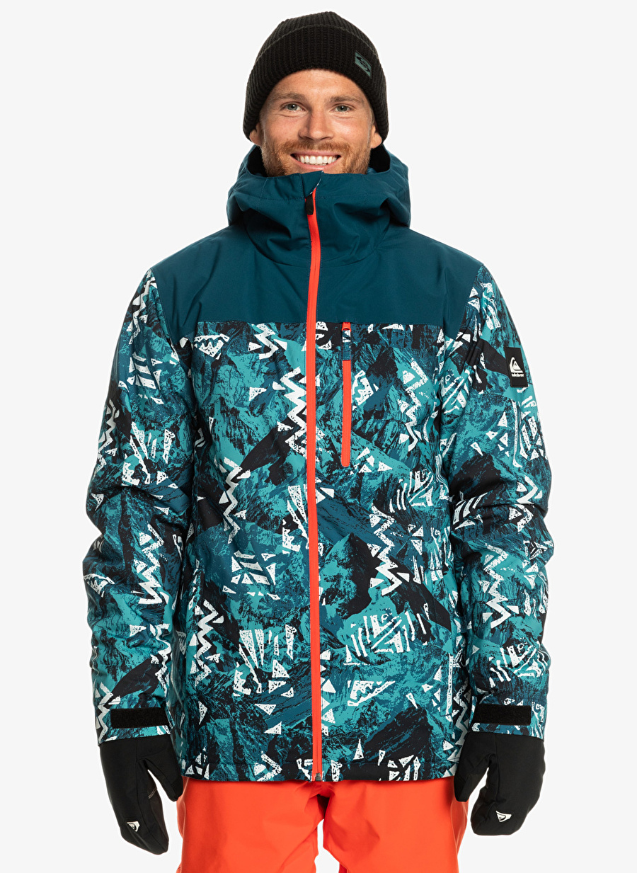 Quiksilver Mavi Erkek Kapüşon Yaka Regular Fit Waterproof Kayak Montu EQYTJ03430 Morton Jk