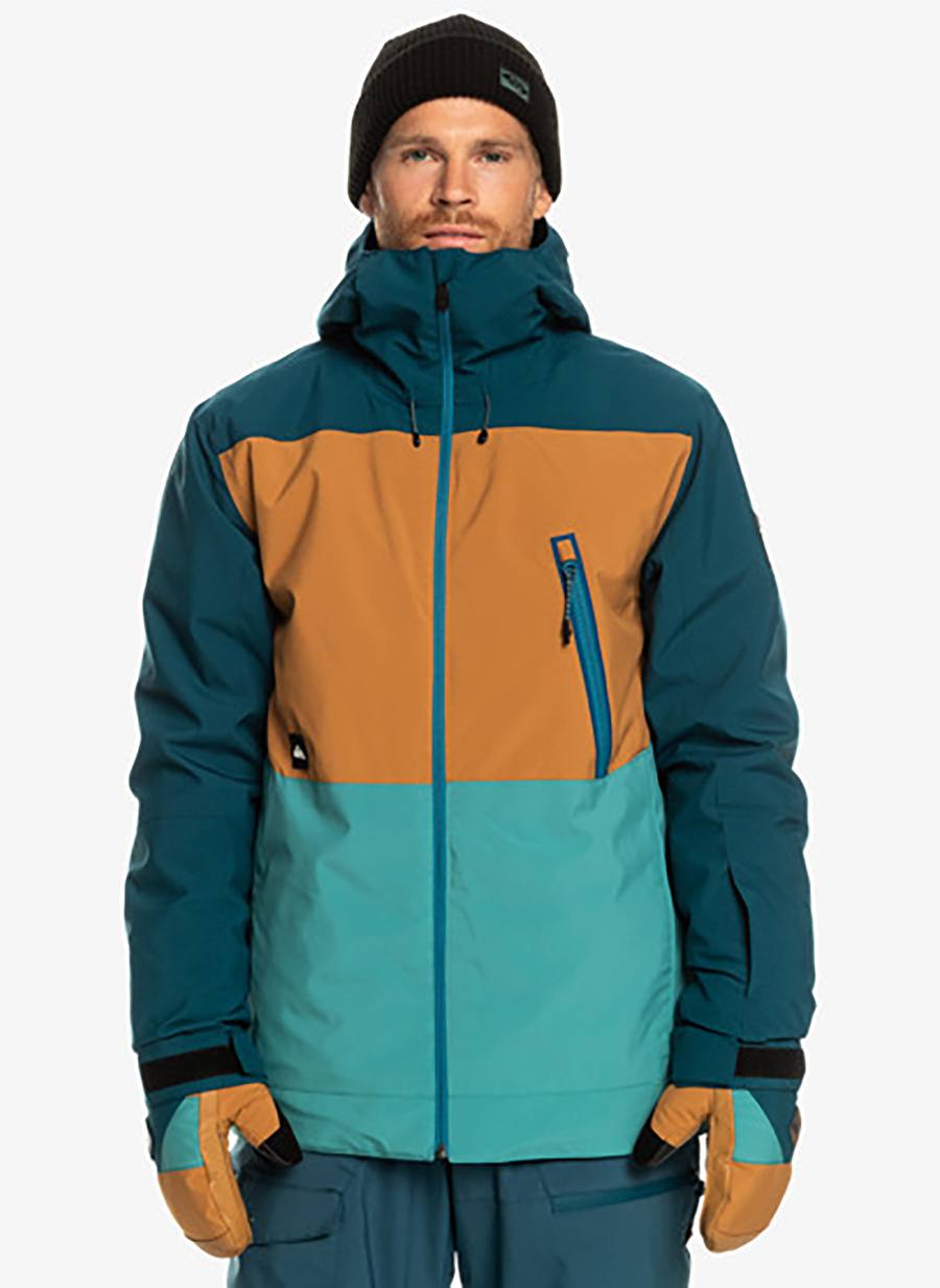 Quiksilver Mavi Erkek Kapüşon Yaka Regular Fit Waterproof Kayak Montu EQYTJ03431 Sycamore Jk