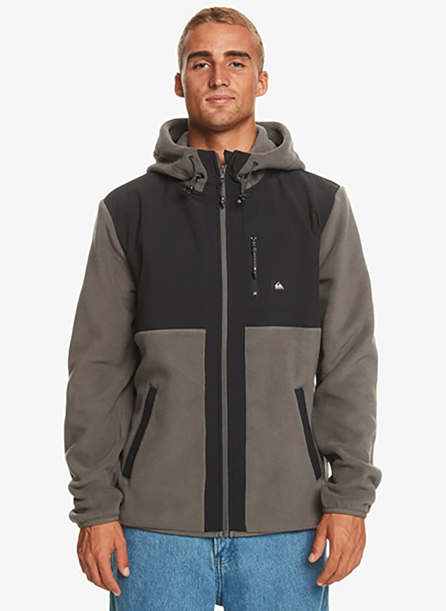 Quiksilver Gri Erkek Kapüşon Yaka Polar Sweatshırt EQYFT04825 Fz Polar Hood