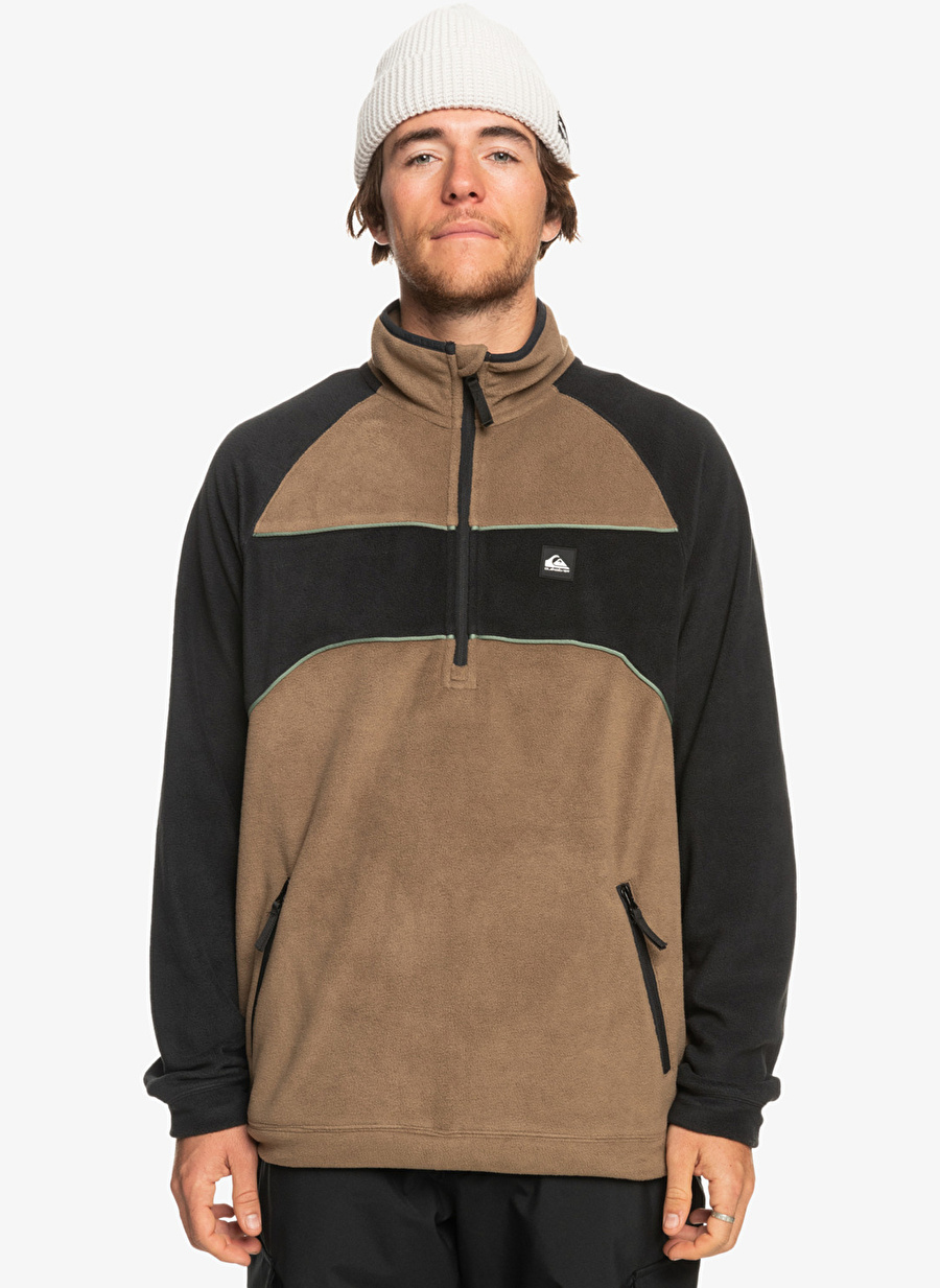 Quiksilver Kahve Erkek Dik Yaka Polar Sweatshırt EQYFT04782 Powder Chaser Hz