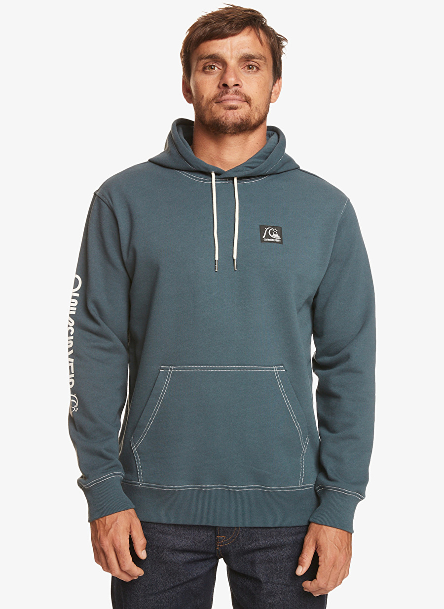 Quiksilver Mavi Erkek Kapüşon Yaka Sweatshirt EQYFT04794 The Original Hood