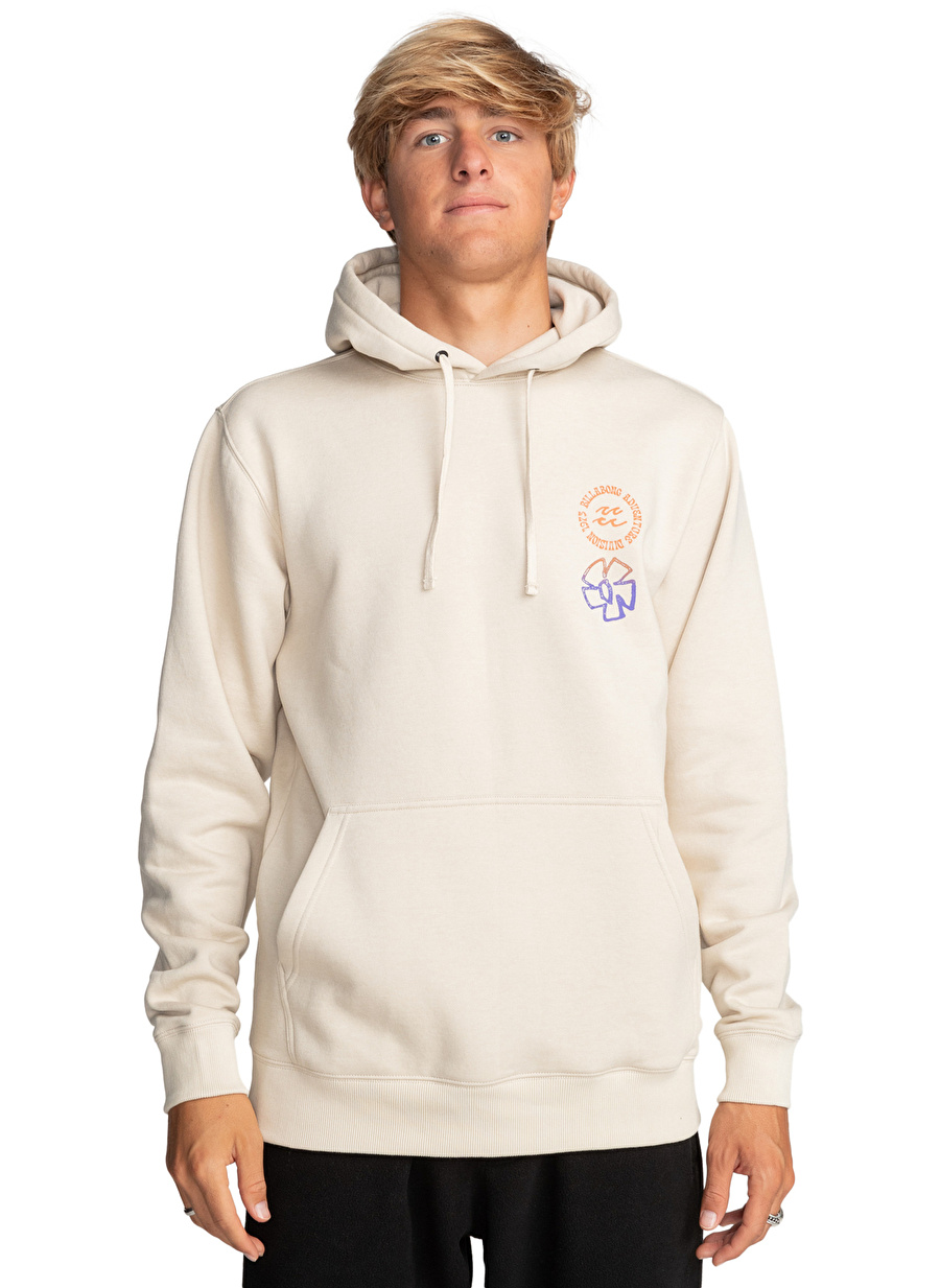 Billabong Krem Erkek Kapüşon Yaka Sweatshirt EBYSF00136 Symbols Po