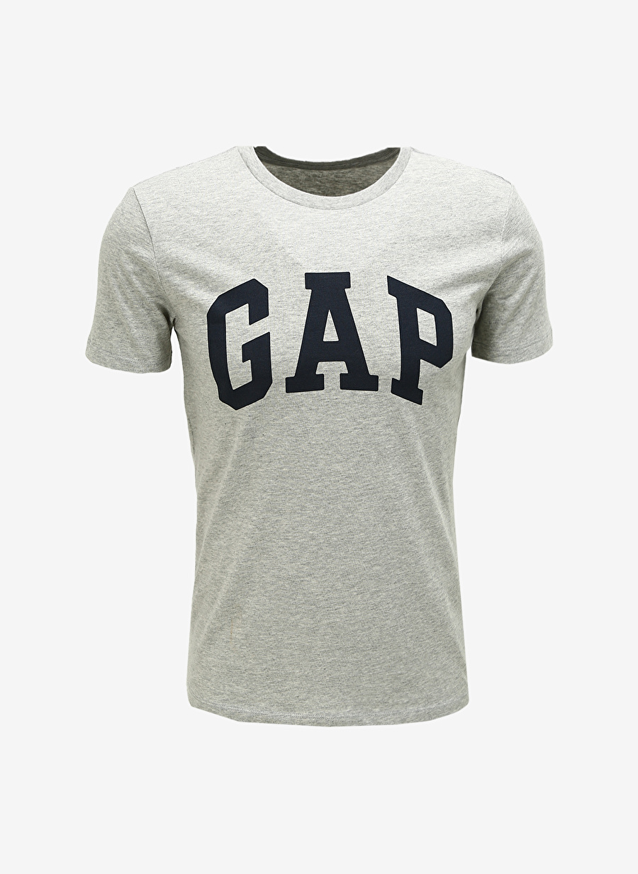 Gap Bisiklet Yaka Baskılı Açık Gri Erkek T-Shirt 550338