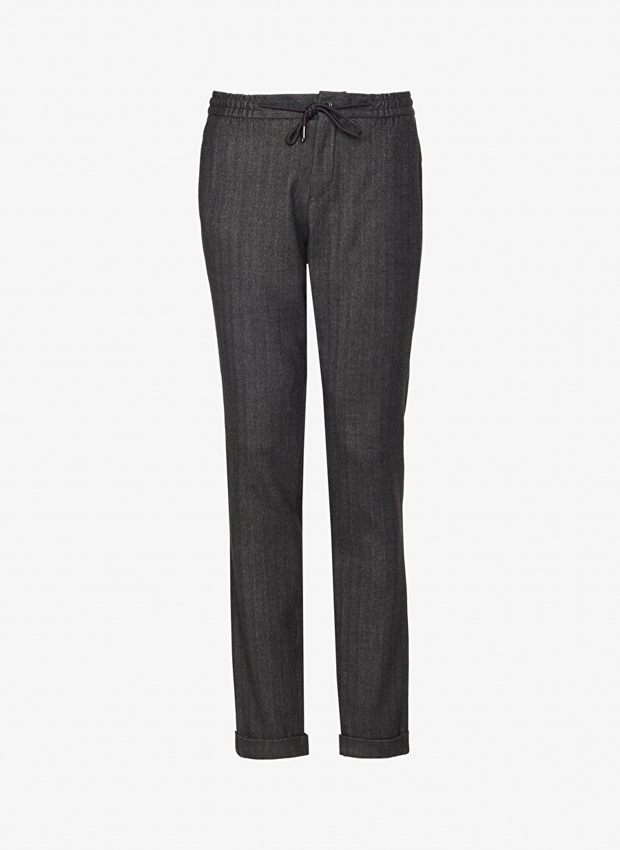 Brooks Brothers Normal Bel Normal Paça Slim Fit Antrasit Erkek Pantolon BBFW23MPT018