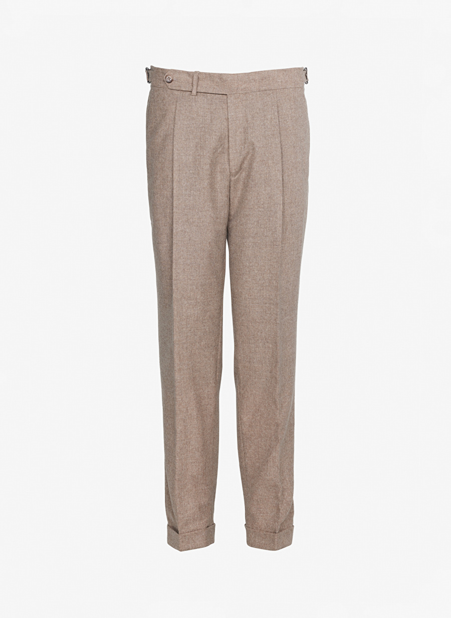 Brooks Brothers Normal Bel Duble Paça Standart Bej Erkek Pantolon BBFW23MPT011