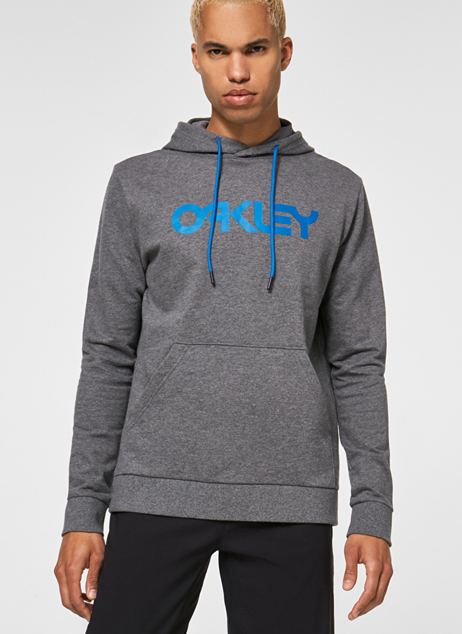 Oakley Gri Erkek Kapüşonlu Baskılı Sweatshirt FOA402599 B1B PO HOODIE 2.0