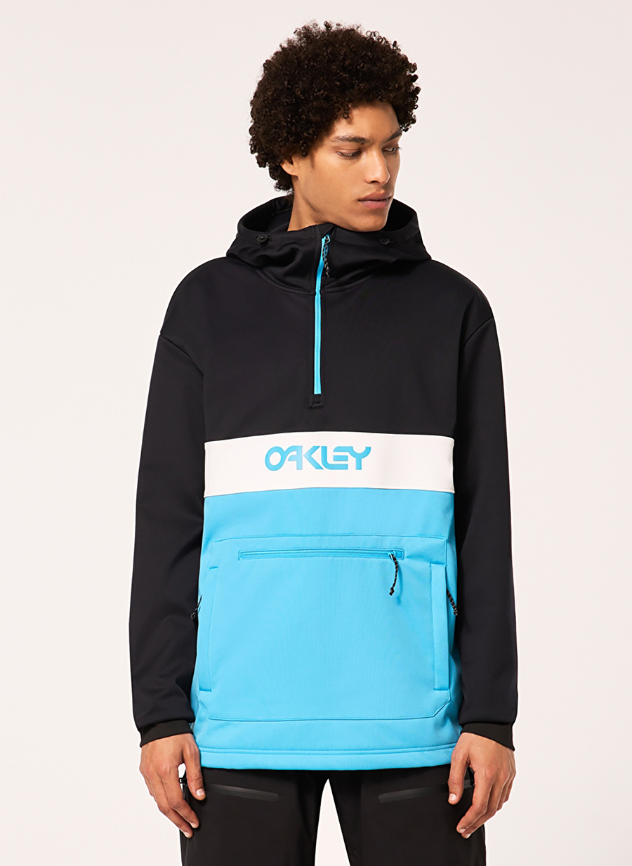 Oakley Siyah - Mavi Erkek Kapüşonlu Baskılı Sweatshirt FOA404727 TNP NOSE GRAB SOFTSHELL H