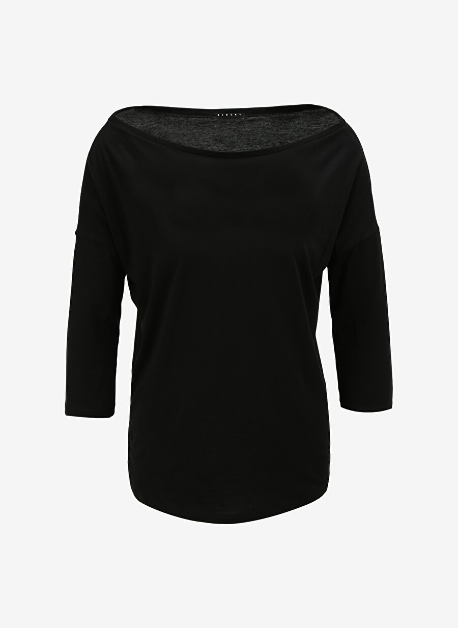 Sisley Kayık Yaka Siyah Kadın T-Shirt 3QU4L12EE