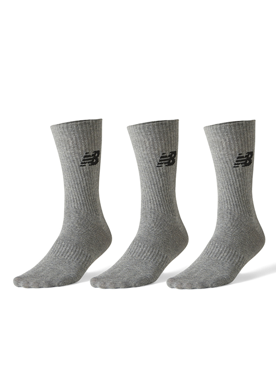 New Balance Gri Unisex 3lü Çorap ANS3204-AG-NB Lifestyle Socks