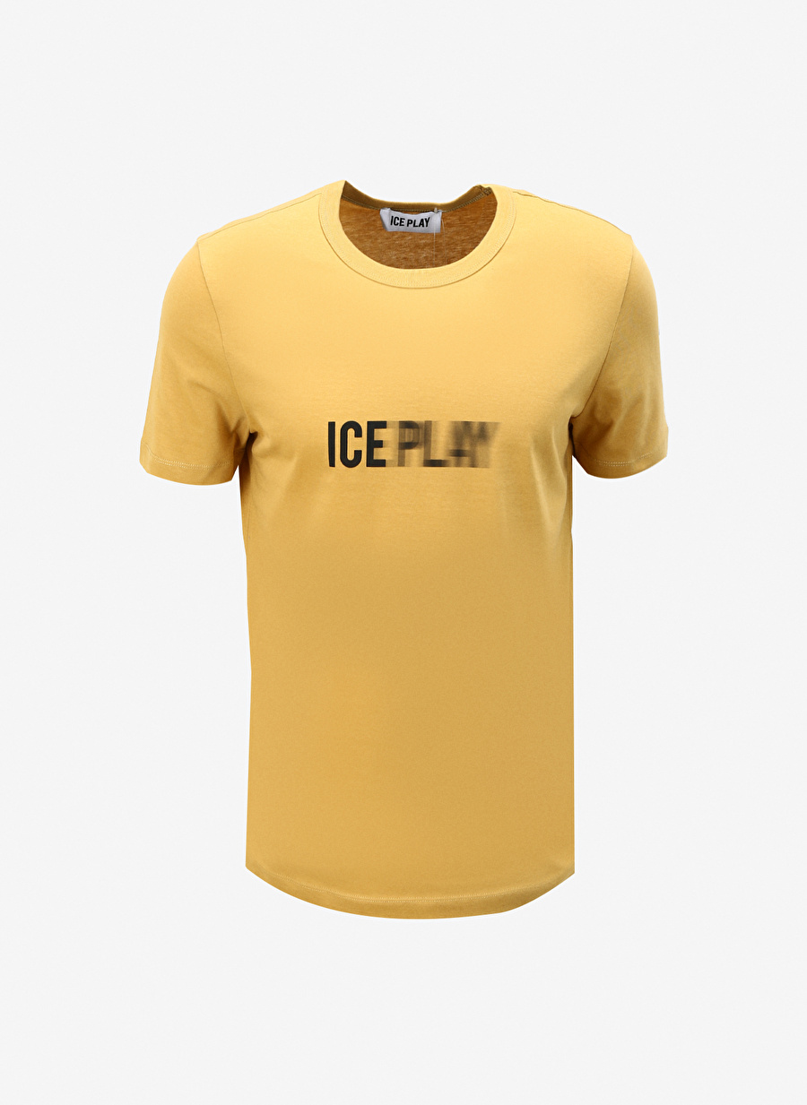 İce Play Bisiklet Yaka Düz Kırık Beyaz Erkek T-Shirt 23IU1M0F013P400_T-SHIRT JERSEY