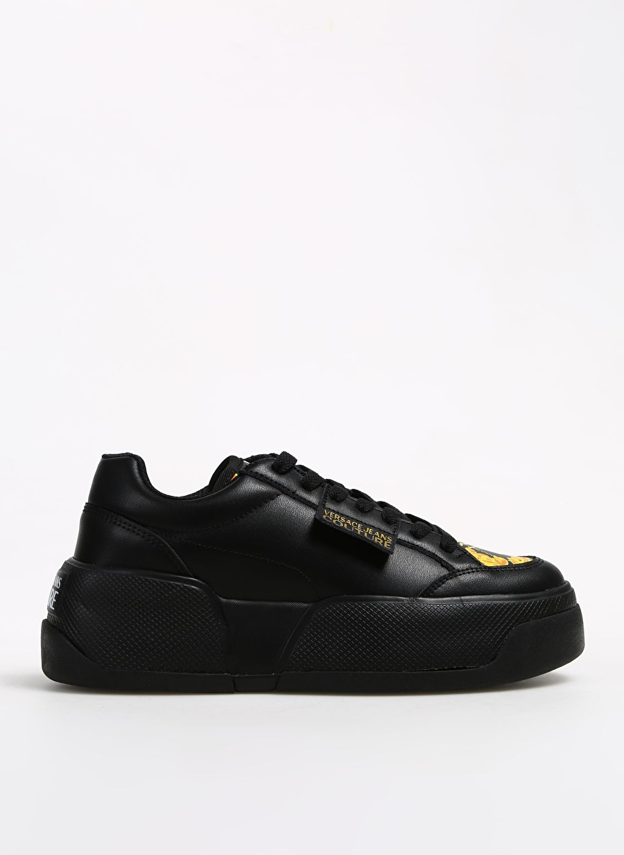 Versace Jeans Couture Sarı - Siyah Kadın Deri Sneaker 75VA3ST2ZP305G89