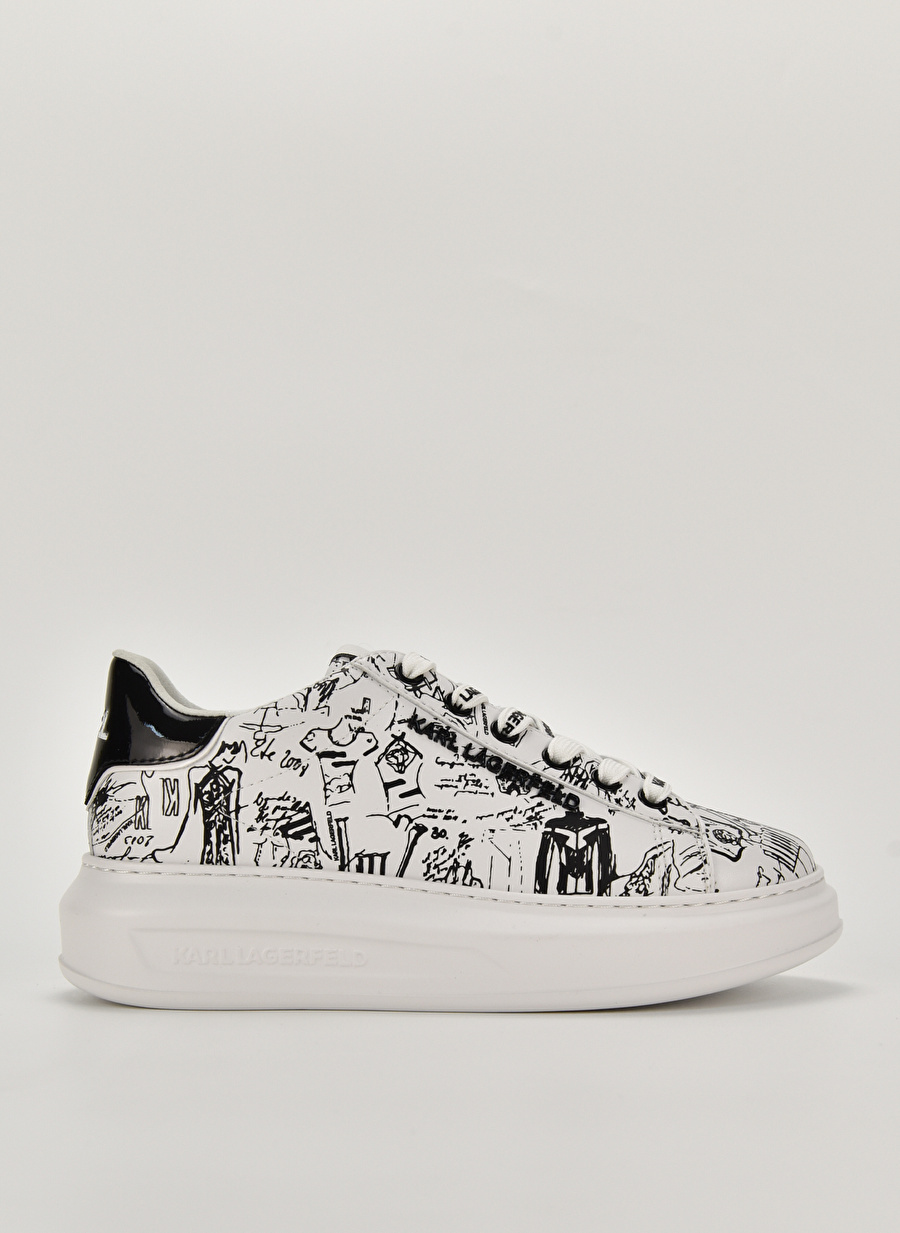 KARL LAGERFELD Siyah - Beyaz Kadın Deri Sneaker KL62569011