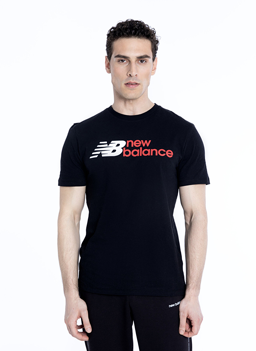 New Balance Siyah Erkek Bisiklet Yaka T-Shirt MNT1354-BK-NB