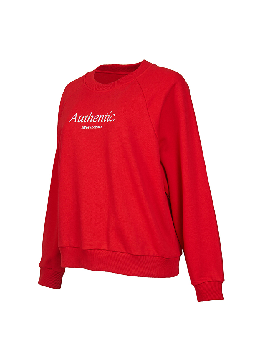 WNC3380-RED-NB Kırmızı Kadın Bisiklet Yaka Sweatshirt