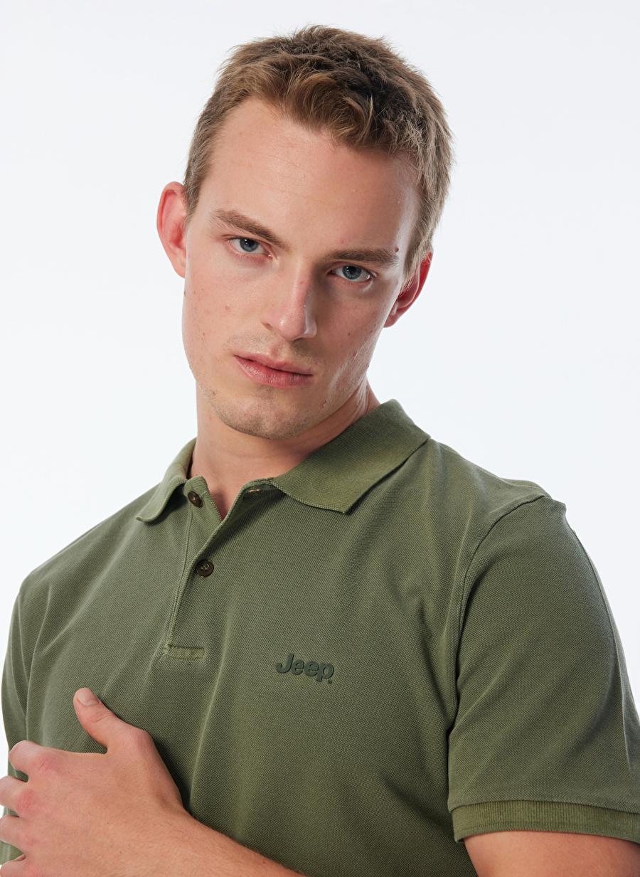 Jeep Haki Erkek Polo Yaka Relaxed Polo T-Shirt J4SM-TST7232