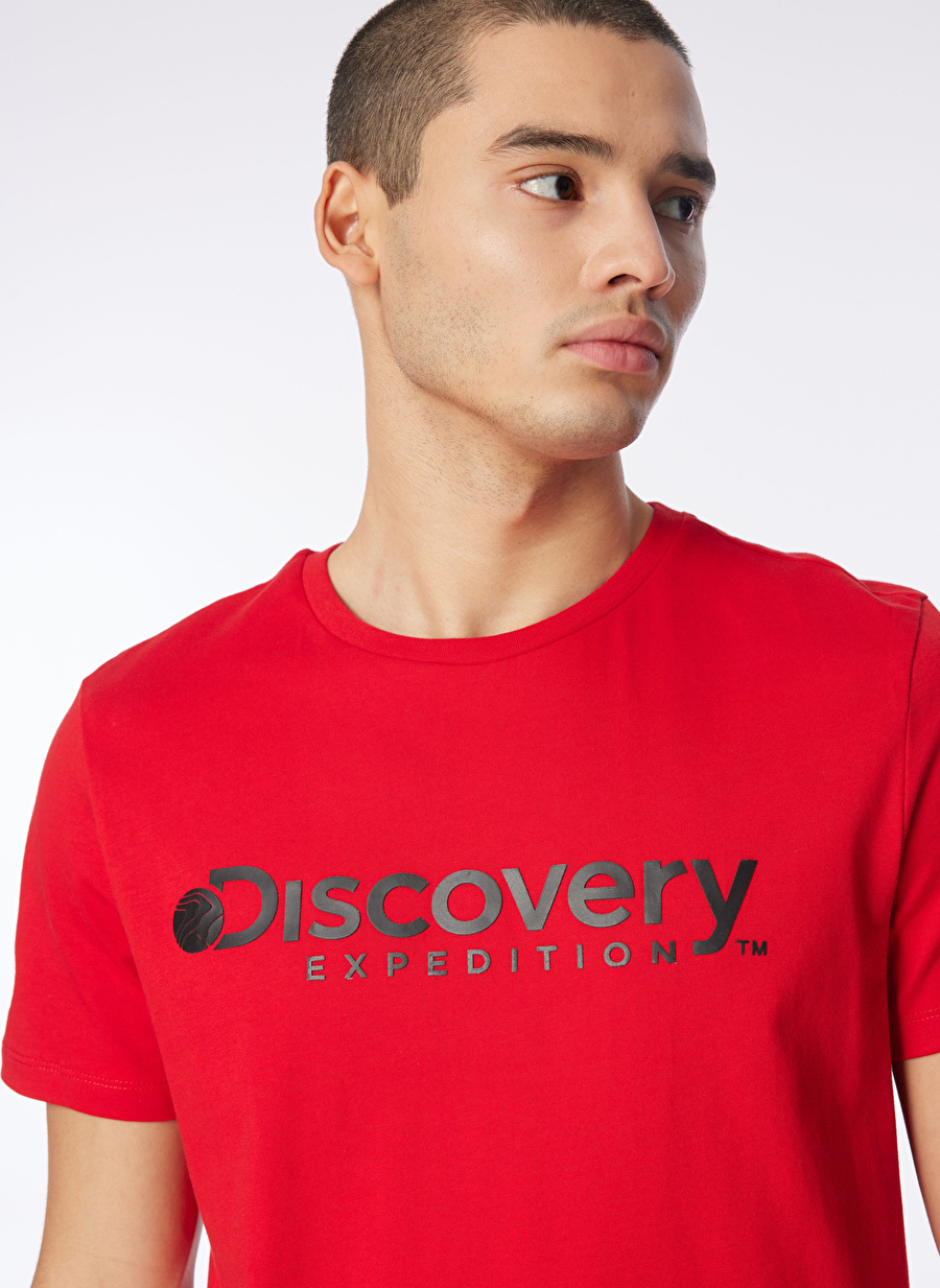 Discovery Expedition Kırmızı Erkek Bisiklet Yaka T-Shirt D4SM-TST3290