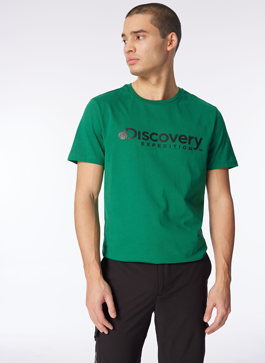 Discovery Expedition Yeşil Erkek Bisiklet Yaka T-Shirt D4SM-TST3290