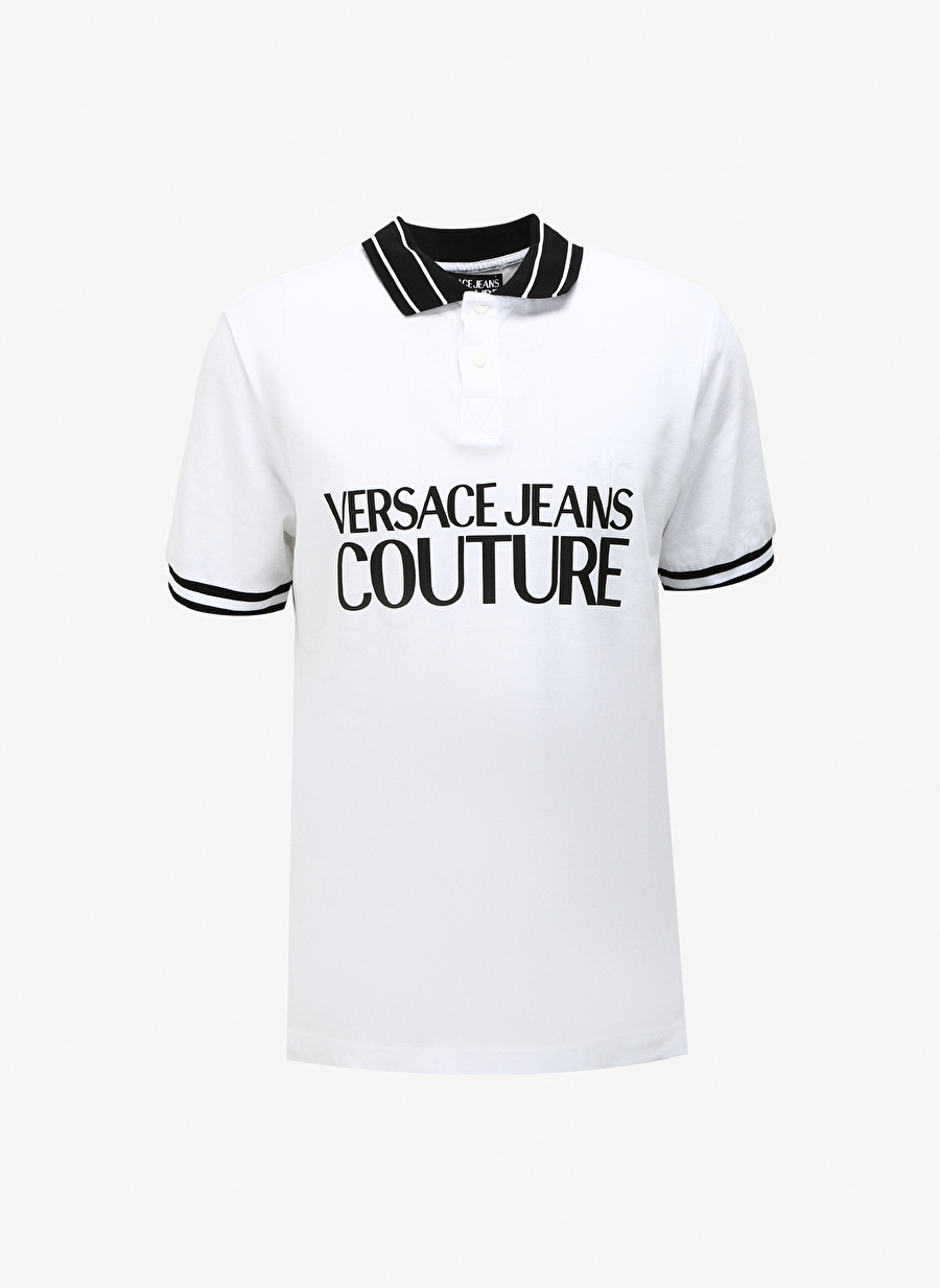 Versace Jeans Couture Beyaz Erkek Polo T-Shirt 75GAGT03CJ01T003