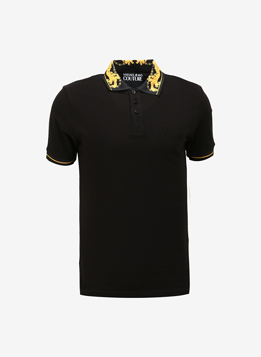 Versace Jeans Couture Siyah Erkek Polo T-Shirt 75GAGT05CJ01T899