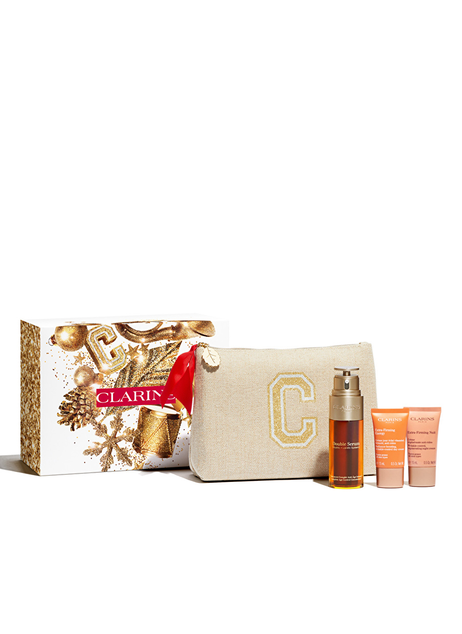 Clarins Double Serum 50 ml + Extra Firming Energy 15 ml + Extra Firming Nuit 15 ml + Double Serum Eye 9 ml Cilt Bakım Seti