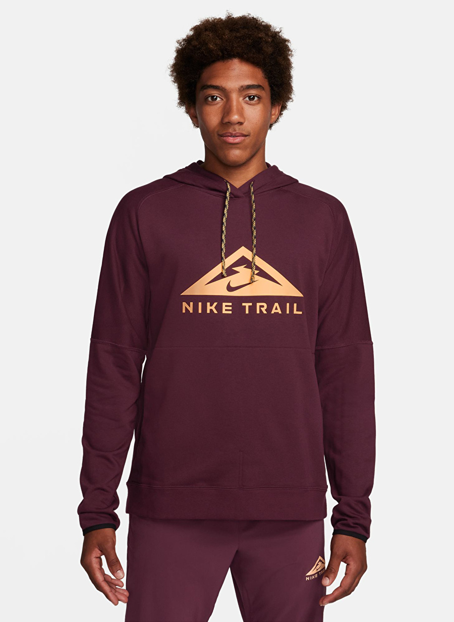 Nike Bordo Erkek Kapüşon Yaka Baskılı Sweatshirt DV9324-681-M NK DF MAGIC HOUR HOODI