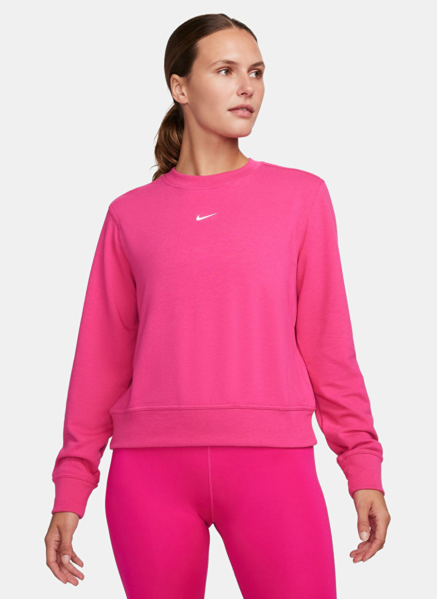 Nike Pembe Kadın Sweatshirt FB5125-615-W NK ONE DF CREW LBR