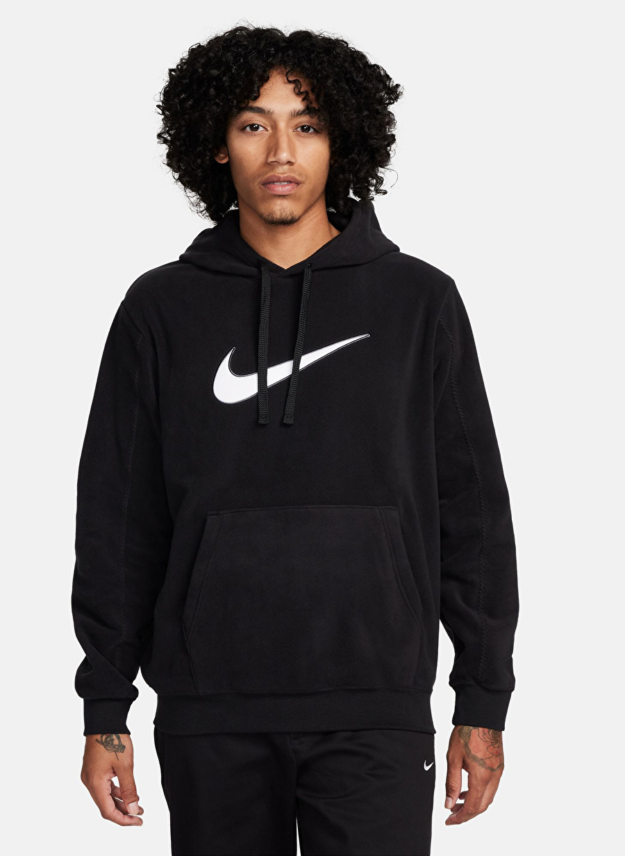 Nike Siyah Erkek Kapüşon Yaka Sweatshirt FQ8820-010-M NSW SP HOODIE POLAR FL