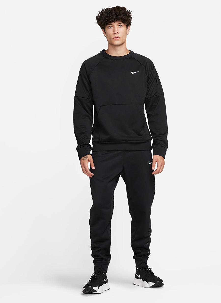 Nike Siyah Erkek Bisiklet Yaka Sweatshirt FB8505-010-M NK TF CREW