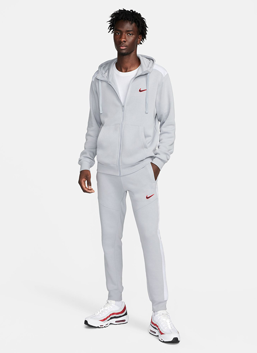 Nike Gri Erkek Kapüşon Yaka Zip Ceket FQ8819-012-M NSW SP FLC FZ HOODIE B