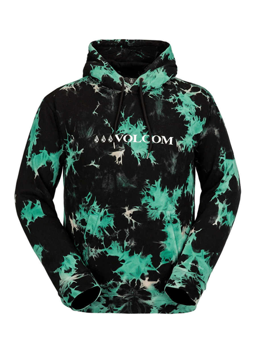 Volcom Siyah Erkek Kapüşon Yaka Desenli Sweatshirt