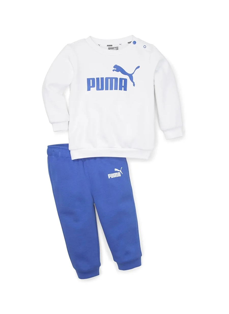 Puma Mavi - Beyaz Erkek Eşofman Takımı 84614192-Minicats ESS Crew Jogger