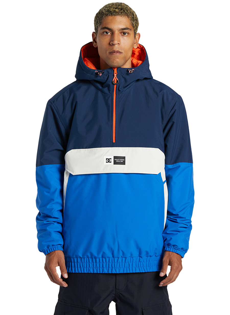 Dc Mavi Erkek Kapüşon Yaka Uzun Kayak Montu ADYTJ03066_NEXUS REVERSIBLE ANORAK