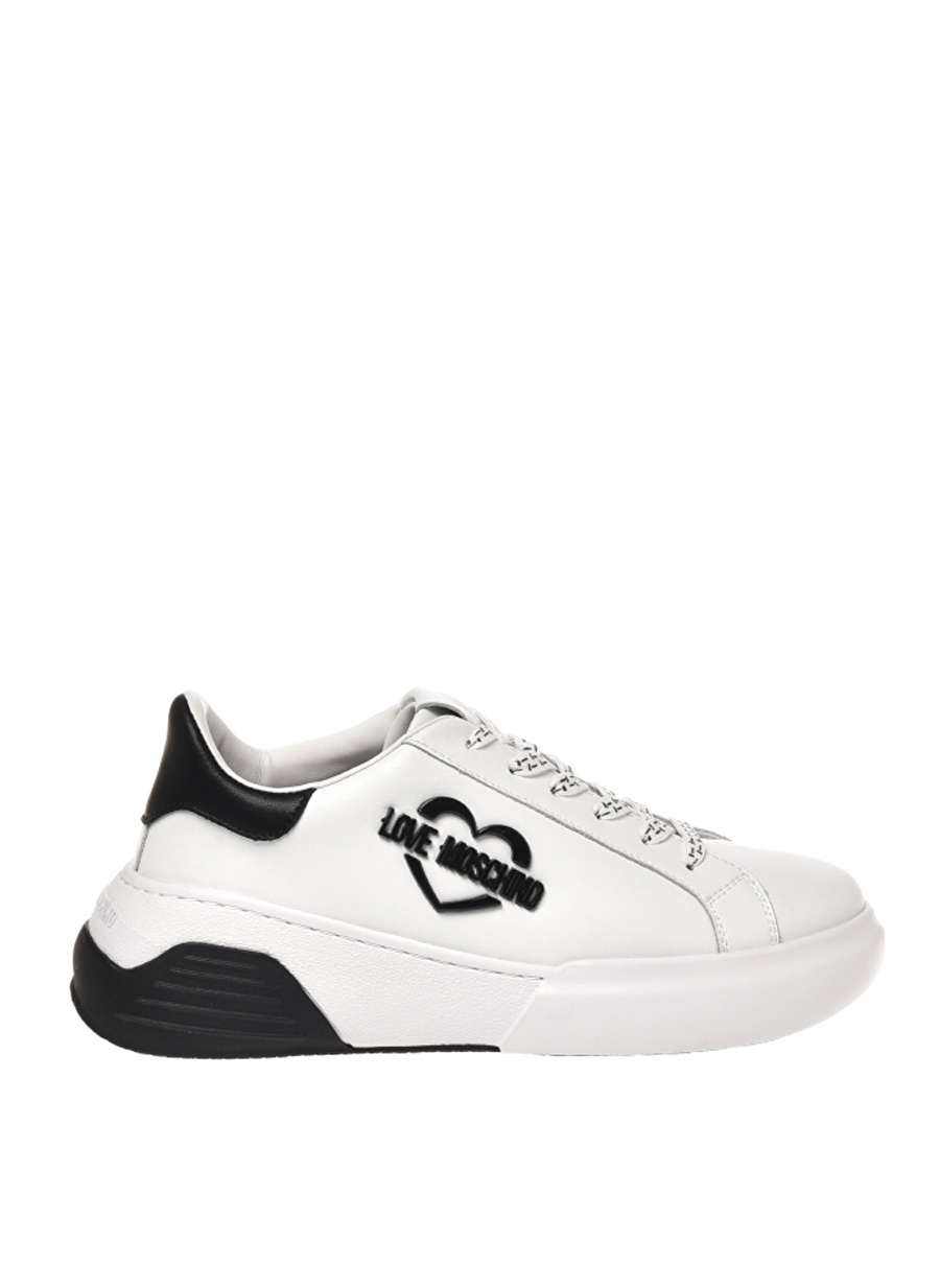 Love Moschino Beyaz - Siyah Kadın Deri Sneaker JA15105G1HIA110A