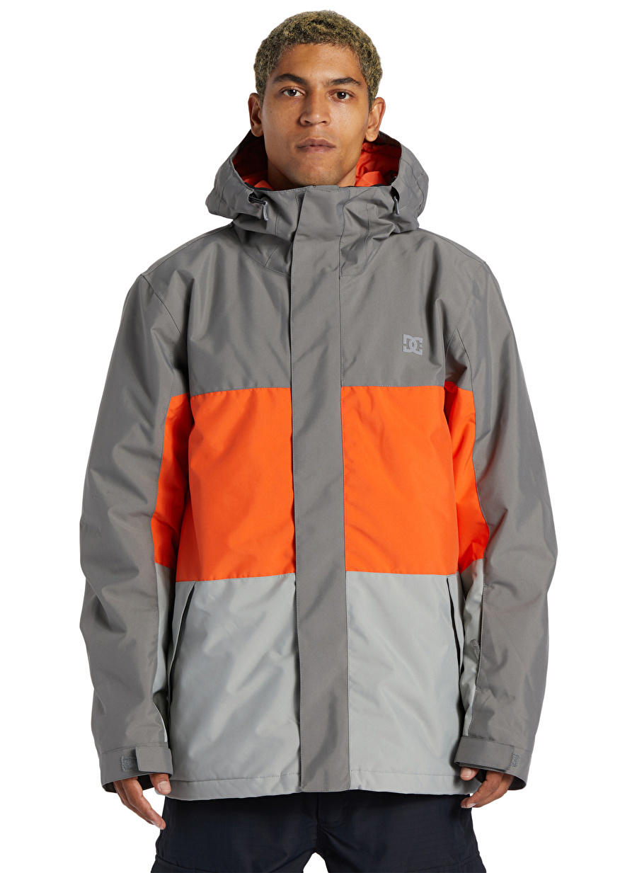 Dc Gri - Turuncu Erkek Kapüşon Yaka Uzun Kayak Montu ADYTJ03063_DEFY JACKET