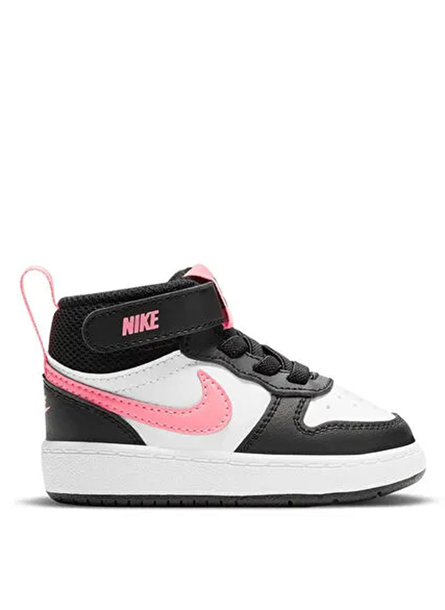 Nike Siyah - Beyaz Bebek Deri Yürüyüş Ayakkabısı CD7784-005 COURT BOROUGH MID 2 (TDV