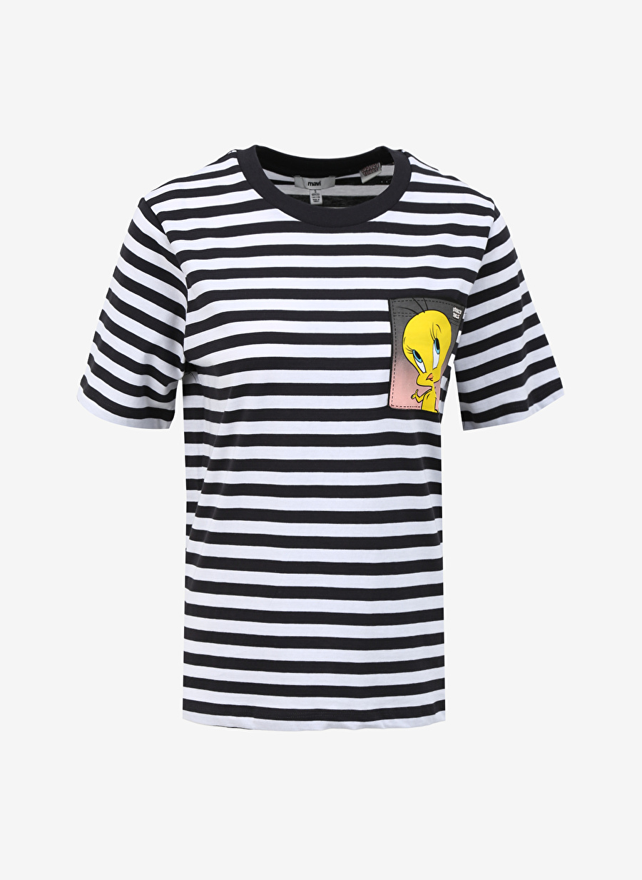 Mavi Bisiklet Yaka Ekru Kadın T-Shirt M1612489-86426-TWEETY BASKILI TİŞÖR