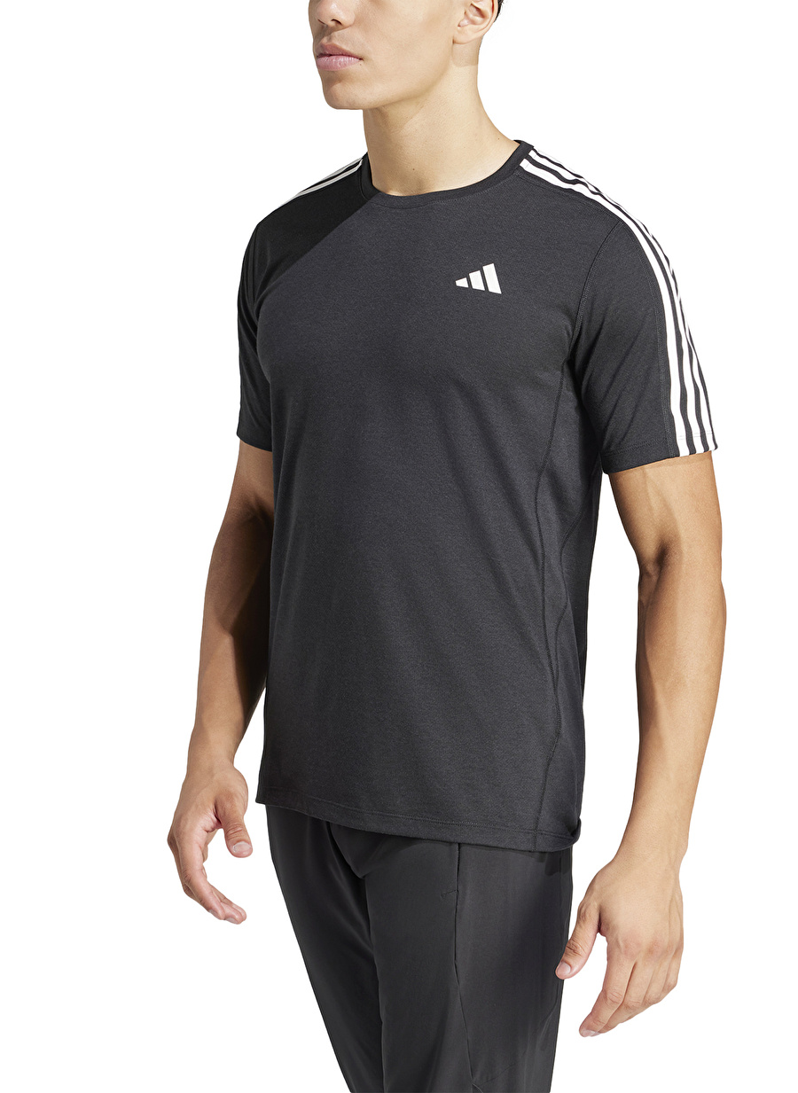 adidas Siyah Erkek Yuvarlak T-Shirt IQ3834 OTR E 3S TEE